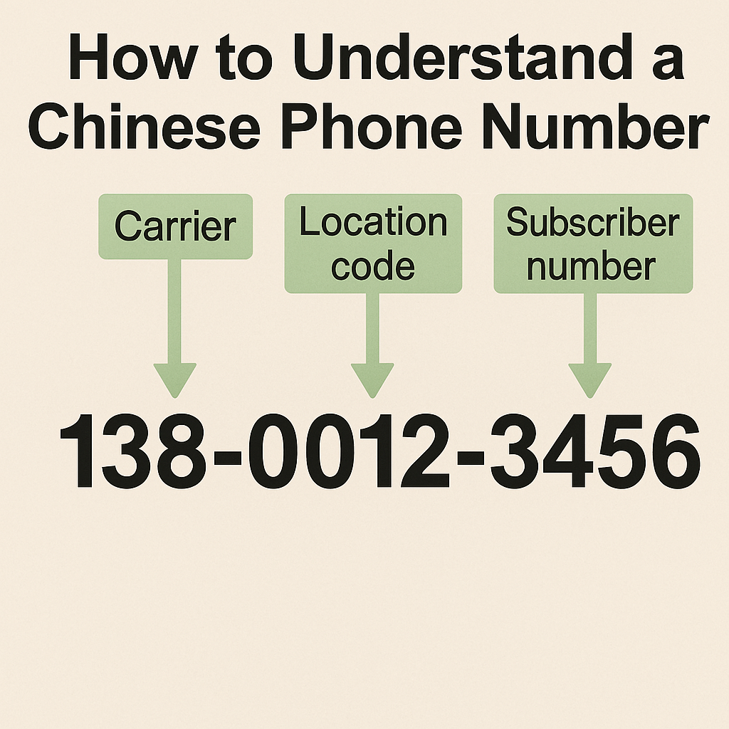 中国の携帯電話番号の基本構造